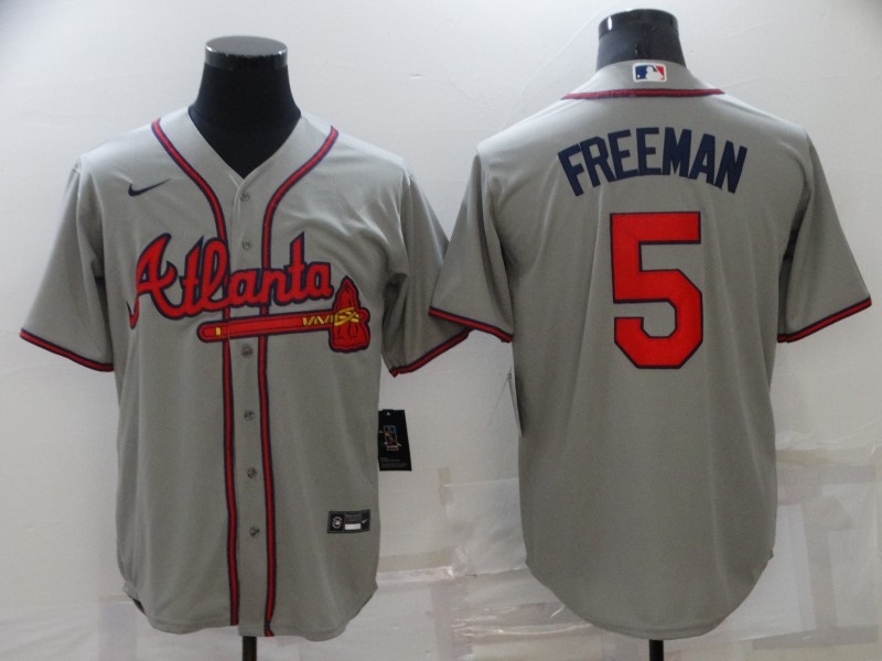 2021 Men Atlanta Braves 5 Freeman grey Game Nike MLB Jersey